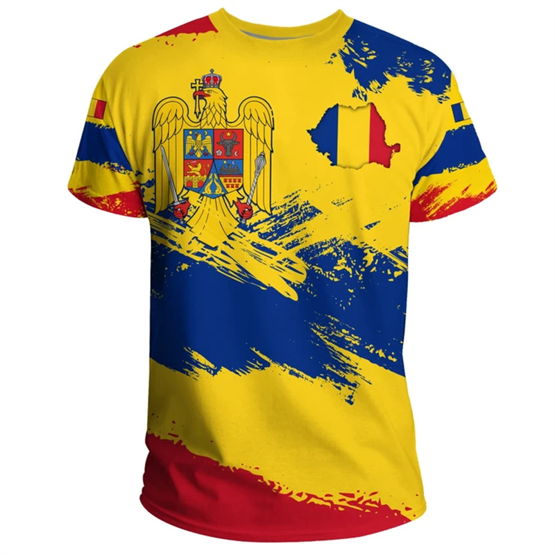 Summer Clothing Wholesale - Camiseta gráfica con bandera de Rumania